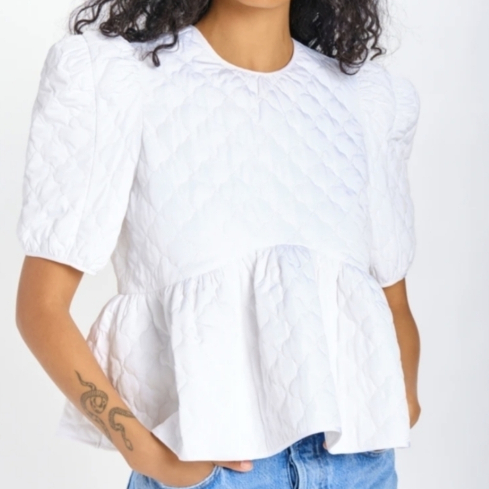 En Saison Quilted Babydoll Top Size M